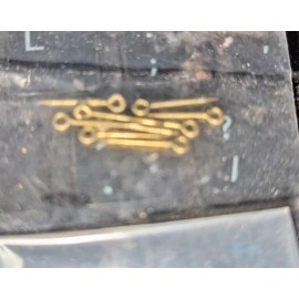 UNKNOWN 8 PC TINY EYELET ANCHOR BRASS PINS ~1/2" BY 1 /16TH