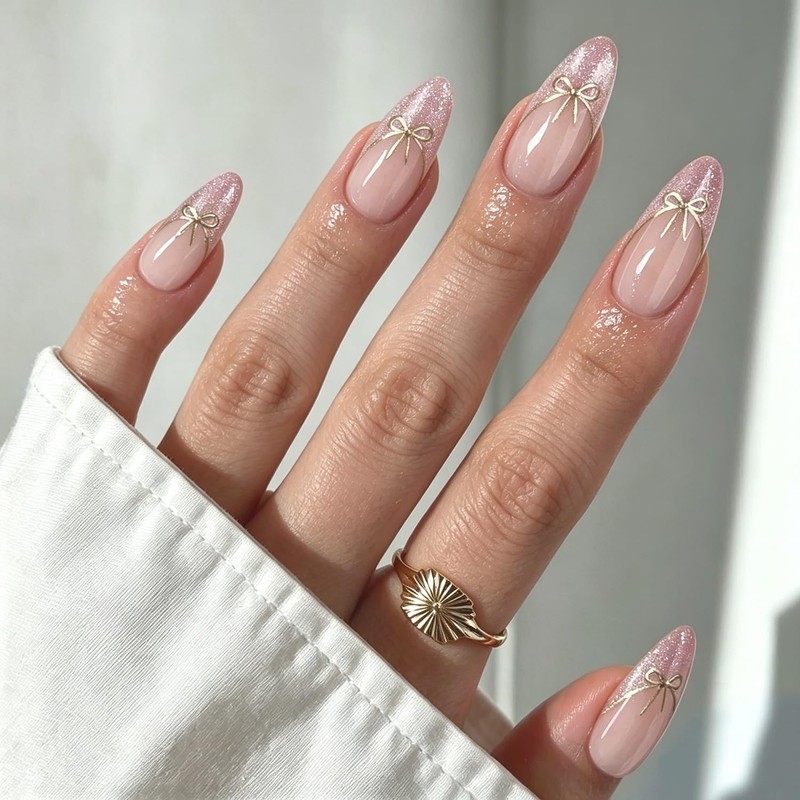 Uñas Postizas con Punta Francesa, Uñas Press on para Manos,