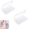 2PCS 36 Grids Clear Plastic Organizer Box for Jewelry, Beads,