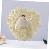 jojofuny Elegant Heart Shape Ring Pillow Wedding Holder Reusable for
