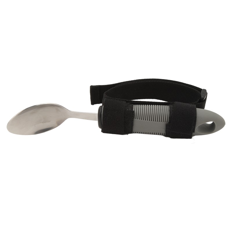 Strap Adaptive Scoop Stainless Steel Wavy Shape Handle Cuff Eating