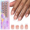 150Pcs White French Tip Press on Nails Medium Almond Fake