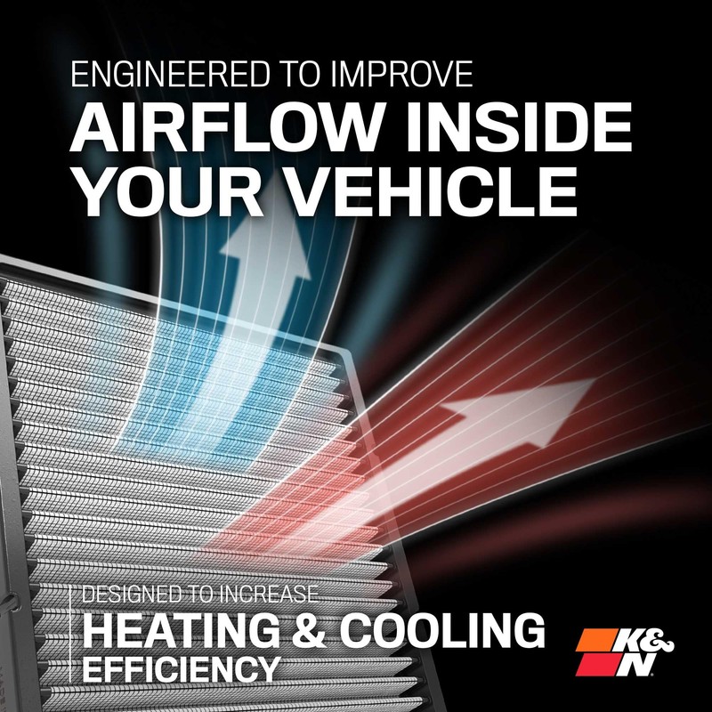 K&N LIFETIME Cabin Air Filter: Premium, Washable, Clean Air for