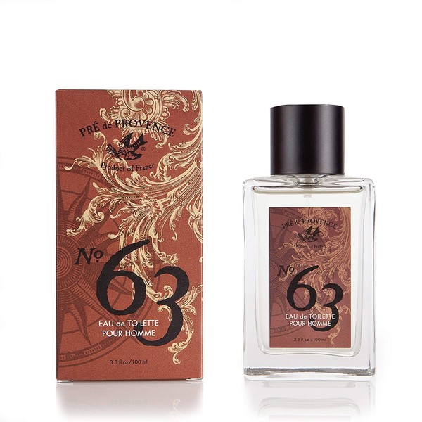 Pre de Provence No. 63 Eau de Toilette Cologne (100ml) - Aromatic, Warm, Spice Masculine Fragrance