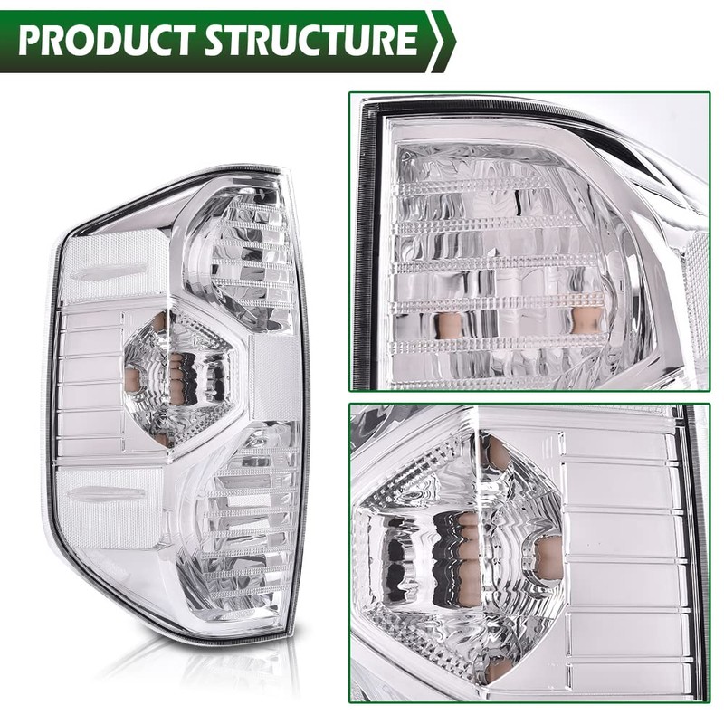 GRAND ORANGE Tail Lights Compatible with Toyota Tundra Pickup Truck