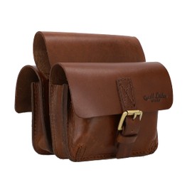 Gusti Frame Bag Leather - Arie den H. Pannier Rack Bag Double Pannier Bag Bicycle Bag Leather Vintage Brown Leather