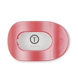 TELETIES - Large Flat Round Clip - For Lying Down, Yoga, Driving & More - Strong Grip, Bendable Teeth, Comfortable Curved Design - Ideal for Thick Hair - Spring Collection - Calming Coral