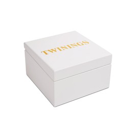 Twinings White Wooden Tea Box - 4 Compartment Filled with 48 Superblends