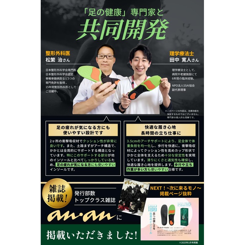 [Anan Listing x Orthopedic Surgeon Recommended Model] Insole, Shock Absorption,