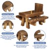 Zjyufy Squirrel Feeder Wooden Squirrel Picnic Table with Umbrella and
