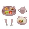 5pcs Baby Feeding Kit Food Grade Silicone Bear Design Plate