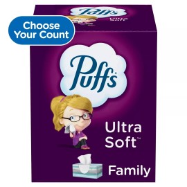 Puffs Ultra Soft Facial Tissues, 8 Family Size Box, 124 Facial Tissues per Box!!