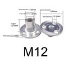10Pcs Carbon Steel T-Nuts,Thread Insert Tee Nuts,M12 Hole Tee Nuts,Zinc
