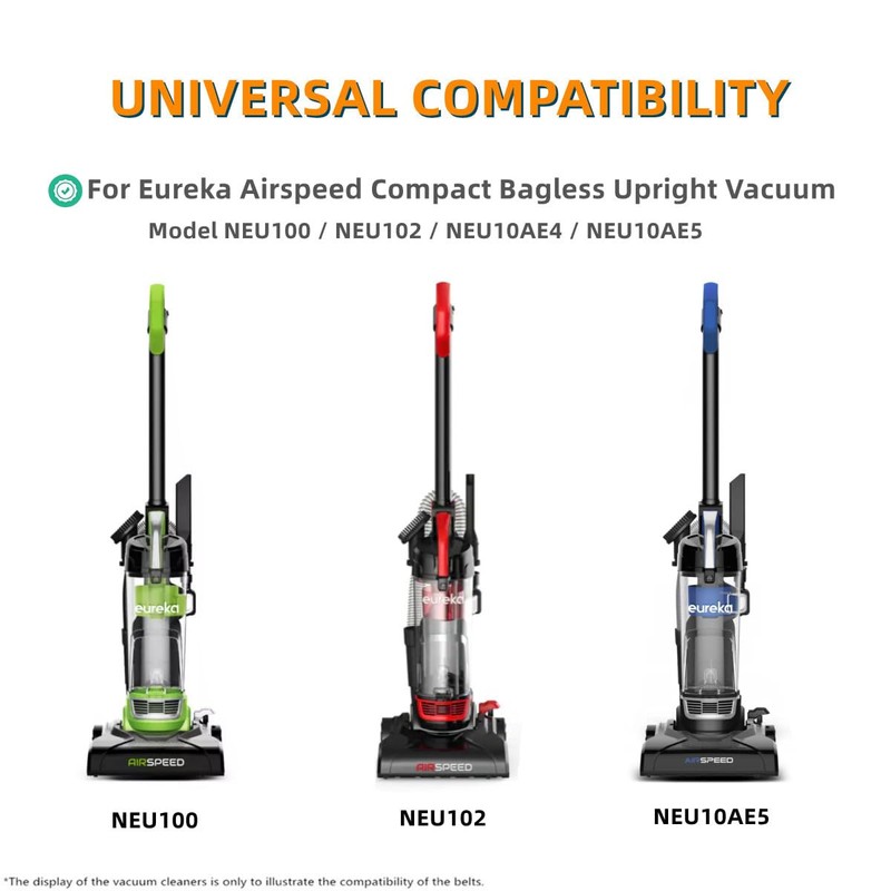 JEDELEOS Replacement Belts for Eureka NEU100 NEU102 Airspeed Compact Bagless