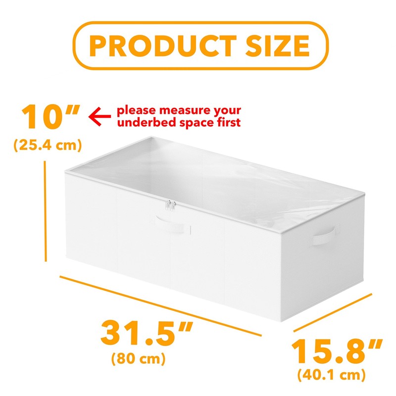 SpaceAid 2 Pack 10" High Under Bed Storage Containers, Large