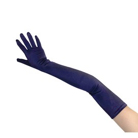 SACASUSA 23" Long Party Bridal Dance Gloves A Grade Quality in Navy