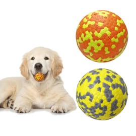 2 Stück Hundespielzeug Ball Unzerstörbar Dehnbar Hundeball mit Körnigen Rutschfesten Oberfläche Solider Interaktives Hundebälle Ball Wasserspielzeug Hund für Kleine Mittlere Große Hunde Haustiere