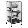 PawHut Metal Small Animal Cage, 4-Tiers Rolling Big Ferret Cage