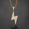 Kawailay Flash Necklace Rhinestone Flash Pendant Chain Rock Punk Hip