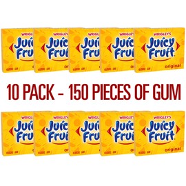 Wrigley Juicy Fruit Chewing Gum, 15 Stick (Pack of 10), 150 Gum Pieces