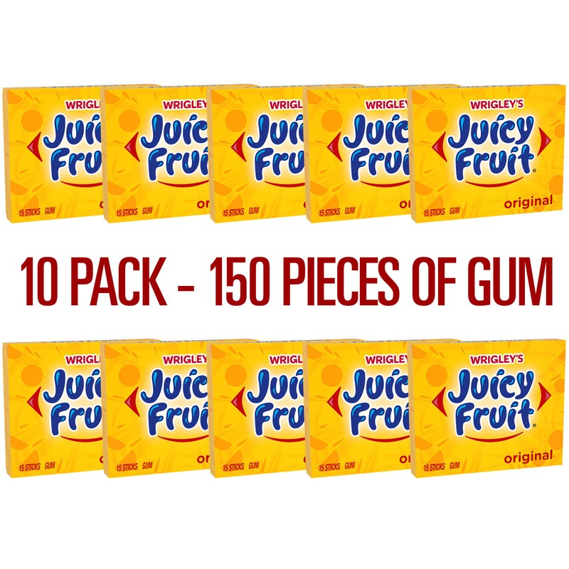 Wrigley Juicy Fruit Chewing Gum, 15 Stick (Pack of 10),