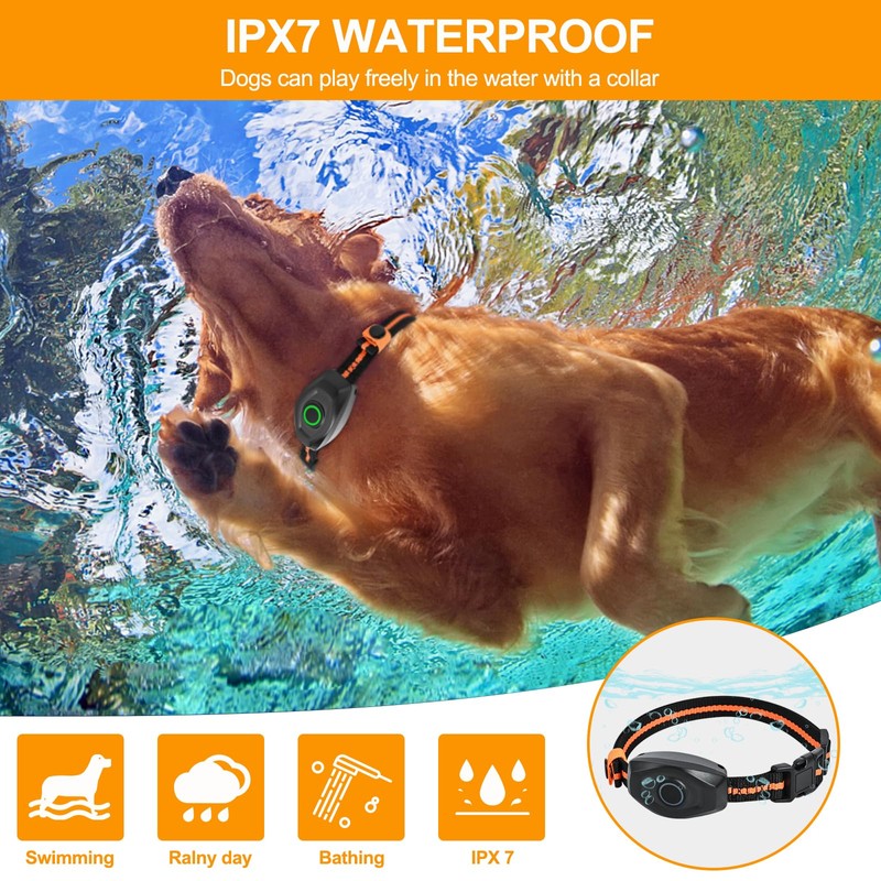 Dog Shock Collar with Remote Control,1300Ft,IP67 Waterproof Dog Training Collar