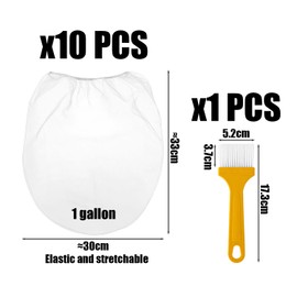 10 Color Filter Bags, 1 Brush, Elastic Open Filter Bag, Garden Hydroponic Filter Bag, Liquid Filter Bag