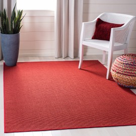 MARTHA STEWART x SAFAVIEH 3' x 5' Red MSR9501Q Farmhouse Sisal & Jute Accent Rug