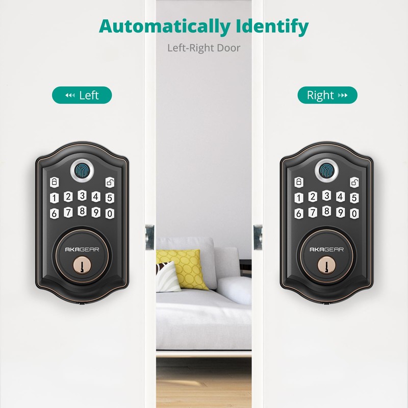 AkaGear DS10 Fingerprint Door Lock - Keyless Entry Door Lock,