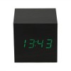 Yopih Ultra Modern Wooden LED Digital Alarm Cube Clock Thermometer
