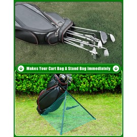 Golf Bag Stand Attachment for Cart/Sunday/Carry Bags Lightweight Updated Collapsable Portable Accessories Foldable Legs Black