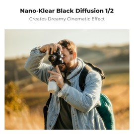 K&F Concept 82mm Black Diffusion 1/2 Filter Mist Cinematic Effect Filter with 18 Multi-Layer Coatings for Video/Vlog/Portrait Photography (K-Series)