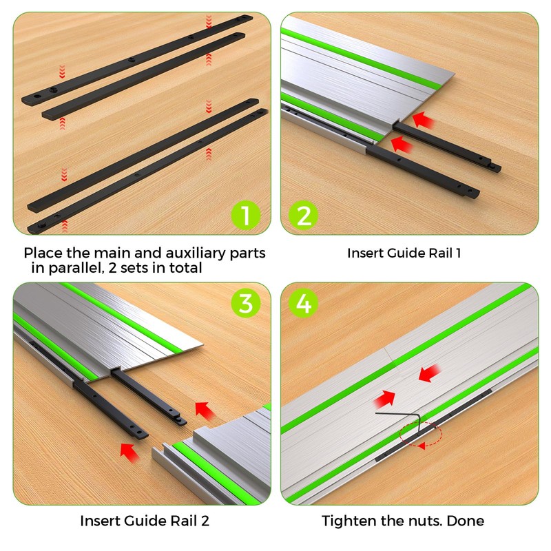 AIYOTAR P-20177 Guide Rail Connector Kit, 2/pk Track Saw Guide