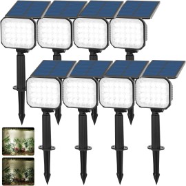 T-SUN 8-Pack Solar Spot Lights Outdoor LED Waterproof Garden Lawn Landscape Path Lamp