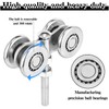 Yexiya 4 Pcs Wheel Trolley Assembly Barn Door Rollers for