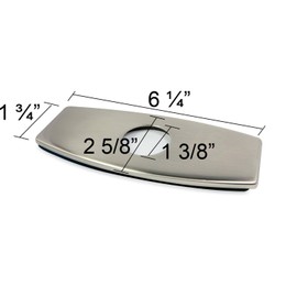 BWE Stainless Steel Deck Plate 6" Sink Hole Cover for Brushed Nickel Bathroom Sink Faucet 1 or 3 Hole Vessel Vanity Basin Outside Cover Cap Oval Commercial