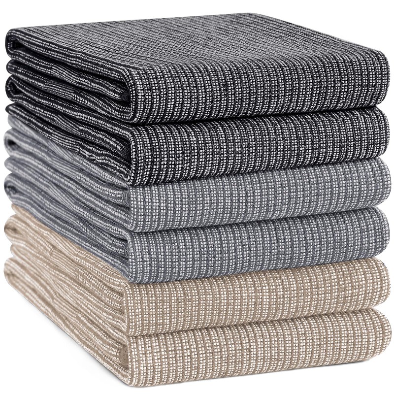 smiry Premium Kitchen Towels(18"x 28", 6 Pack), Large Cotton Dish