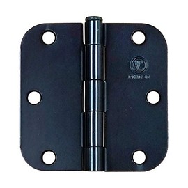 Black Door Hinges 3.5 Inch with 5/8 Inch Radius Penrod Interior, 2 Pack