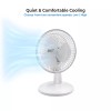 Comfort Zone 6 Inch Desk Fan White 2 Speed Quiet