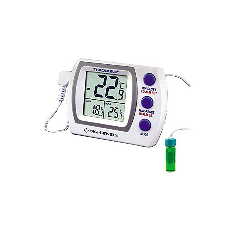 Traceable Jumbo Calibrated Digital Fridge Thermometer/Freezer Thermometer with Bottle Probe,