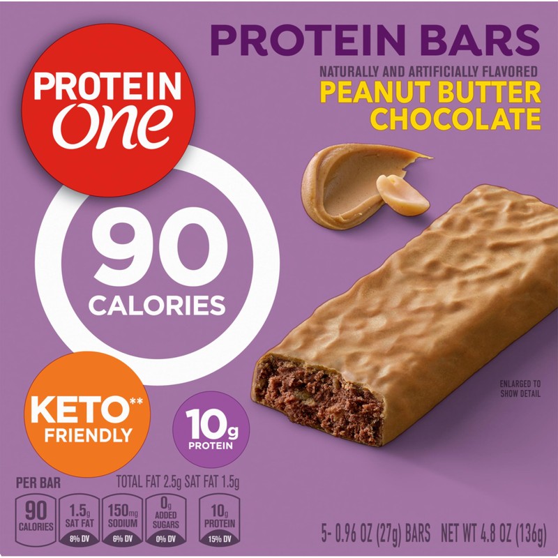 Protein One 90 Calorie Protein Bars, Peanut Butter Chocolate, Keto