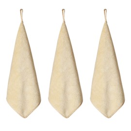 HOOMCOOM Kitchen Towel, Kitchen Cloth, Hand Wipe, Loop, Set of 3, Dish Cloth, Microfiber, Thick Fabric, Water Absorbent, Quick Drying, 11.8 x 11.8 inches (30 x 30 cm), Odor Resistant, Hygienic,