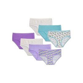 Fruit of the Loom Girl's 7 Pack Breathable Cotton-Mesh Hipster Underwear, 12