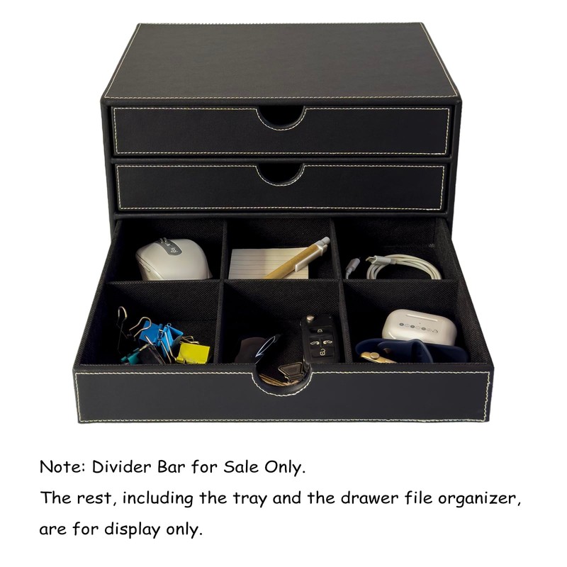 UnionBasic Divider Bar, Divider Strip for 3-Drawer File Organizer, Black