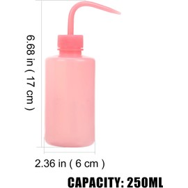 Genérico Botella de Lavado para Pestañas 250 Ml Juego de 3 Unidades en Colores y Boquilla Curva Antidesbordamiento Herramienta Práctica para Limpieza y Enjuague Profesional y