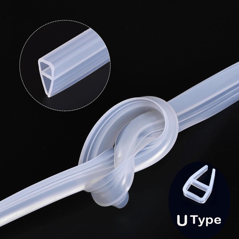 Gump's grocery U Shape Bathroom Seal, Transparent Shower Screen Seal,