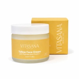 Beef Tallow Face Cream Daytime – Vitamin C, Day Moisturizer with Peptides (Hexapeptide-2), Panthenol (B5) – Deep Hydration, Anti-Aging, Clean & Natural Skin Barrier Repair Cream - 2oz (57g)