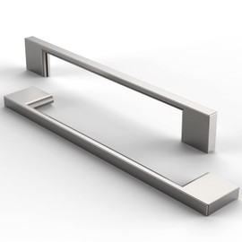 FURNIWARE 10 Pack Brushed Nickel Aluminium Cabinet Hardware Kit, Classic Elegant Design, 160mm Hole Center, 193mm Length, 8mm Width, 27mm Height, Indoor Use, Tough Durable Design, Deep Hole Thread