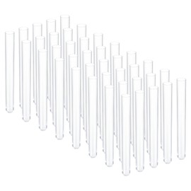 PATIKIL 40pcs 15ml Plastic Test Tubes 150x16mm Test Tubes Science Laboratory Party Decoration Beads Storage Bath Solutions Lab Use Transparent