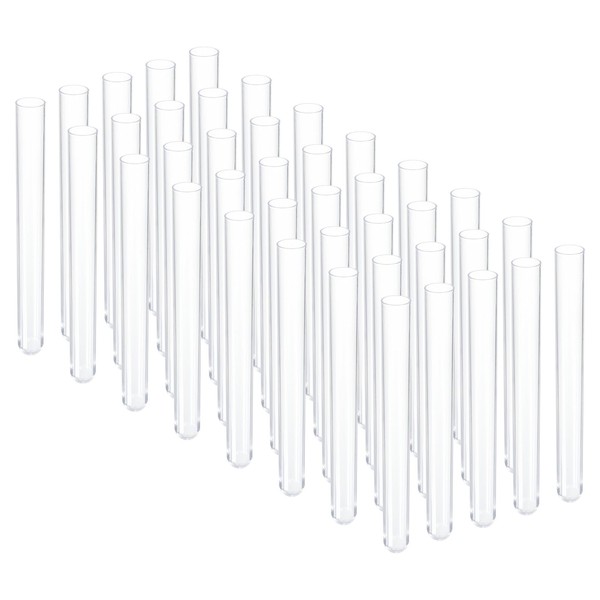 PATIKIL 40pcs 15ml Plastic Test Tubes 150x16mm Test Tubes Science
